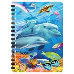 3D LiveLife Jotter - Dolphin Family from Deluxebase. Lenticular 3D Ocean A6 Spiral Notebook with Plain Recycled Paper Pages. Artwork Licensed from Renowned Artist Michael Searle