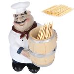 Toothpick Holder, Resin Chef Statue Toothpick Dispensers Fat Chef Kitchen Decor Nordic Figurine Restaurant Tabletop Decoration Craft