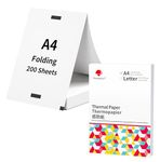 Phomemo A4 Thermal Printer Paper, Multipurpose Folding Thermal Paper Compatible with Phomemo M832/M834 Portable Printer for Travel, Home, Photo, 210x297 mm, 200 Sheets