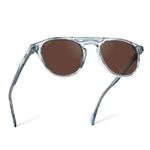 WearMe Pro Urban Men's Square Sunglasses: Double Bridge Design, Modern Round Frames and Polarized Lenses, Denim Blue Frame / Brown Lens