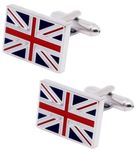 Jonwo British Union Jack Flag Men Cufflinks in Gift Box United Kingdom Flag Cuff Links Jewelry for Wedding Party Business Anniversary Birthday