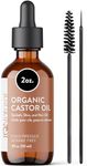 IQ Natural 100% Pure Cold Pressed Organic Castor Oil - Eyelash & Eyebrow Growth Serum, Conditioner & Treatment