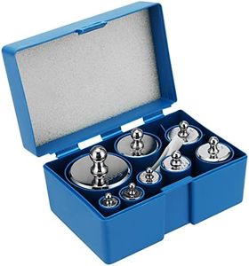 MANCHAP 8 PCS 1000g Calibration Weights, Steel Small Weight, Gram Scale Weight Set 10g, 20g, 50g, 100g, 200g, 500g, Scale Calibration Weights with Tweezer for Digital/Gram/Jewelry Scale, Silver