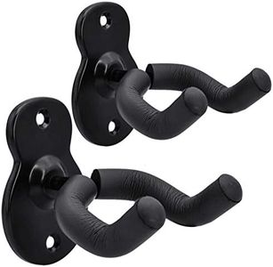 Guitar Wall Mount Hanger 2 Pack Hook Acoustic Electric Bass Guitar Wall Hanger Black Metal Guitar Holder