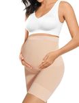 Peauty Maternity Shapewear Shorts Women's Soft and Seamless Elastic High Waist Mid Thigh Pregnancy Boyshorts Nude XL