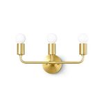 WORLD OF CHANDELIER 3-Light Brushed Gold Wall Sconce - Modern Bathroom Vanity Hallway Lighting Bulb Wall Lamp Fixture