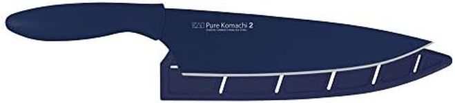 Kai PRO Pure Komachi 2 Chef's Knife 8”, Thin, Light Kitchen Knife, Ideal for All-Around Food Preparation, Hand-Sharpened Japanese Knife, Perfect for Fruit, Vegetables, and More,Navy