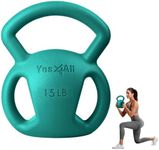 Yes4All Kettlebell 10&15lb Weight with Wide Multigrip Handle for Dumbbell Weights Exercises, Full Body Workout Equipment - 15lbs - Green