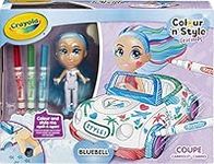 CRAYOLA Colour 'n' Style Friends: Bluebell - Coupe Playset | Colour & Style Your Own Doll, Again and Again! (Includes Magic Dry-Erase Pens) | Ideal For Kids Aged 3+