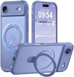 MOCCA Design for iPhone Air Case, Compatible with Magsafe [Premium Invisible Magnetic Ring Stand] [Military Drop Protection] Full Camera Guard Translucent Matte Slim Phone Cover 6.5",Lavender Grey