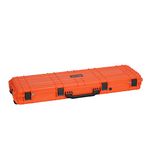 MEIJIA Portable Rolling All Weather Rifle Hard Case with Wheels, Foam Inserted,48.42x16.14x6.29inces (Orange)