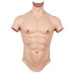 EQAIWUJIE Realistic Silicone Male Chest Muscle Half Body Artificial Fake Muscle Belly Body for Cosplayers (Tan, Large)