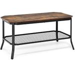 Multigot Industrial Coffee Table, Stackable Sofa Side Table with Storage Shelf, Wooden Cocktail Accent Center Table for Living Room Bedroom Office (Coffee Table)