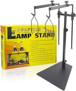 AUAAQ Dual Reptile Heat Lamp Stand for Light Fixtures - Adjustable Height 14.4"-36.2" Metal Holder - Floor Light Stand for Terrarium & Tank - Heating Light Bracket for Fixing Reptile Lamp Fixtures