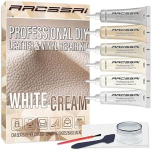 Cream Leather Repair Kit for Furniture, Car Seats, Sofa, Jacket and Purse, PU Leather Leather Repair Paint Gel for Repairing Tears & Burn Holes, with Color Matching Guide & Super Easy Instructions