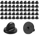 SZXMDKH, 50 PCS 11.5mm Butterfly Clutch Pin Backings Rubber Pin Backs Replacement Uniform Locking Pin Backs Tie Tack Pins Keepers for Lapel jewelry Making Hats Badges (Black 0.45'' 11.5mm Diameter)