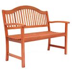 Azuma Wooden Bench Garden Seat Natural Hardwood Outdoor Furniture Traditional Rustic 2 Seat