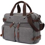 CROCOD Convertible Laptop Backpack 17.3 Inch Messenger Bag for Men/Women, Grey, 17.3 Inch