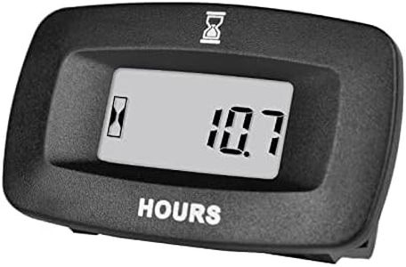 Medidor de horas HonorMeet Digital DC 12V 24V 36V 48V 60V, medidor de horas totales para recordatorio de mantenimiento, funciona en cortadoras de césped (With Connector)