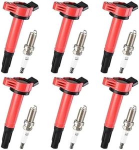 Pindex 6 Pack UF487 Ignition Coils and Iridium Spark Plugs Coil Pack Kits Compatible with Toyota 4Runner RAV4 Avalon Camry Sienna Lexus ES350 GS300 GS350 V6 2.5L 3.0L 3.5L 4.0L