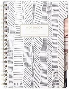 Fringe Studio Large Tab Notebook,Tribal Lines, Flexible Paperback Cover, College Ruled, 5 Subject/Die-Cut Dividers, 7.25" X 10", 180 Lined Pages (343007), Multicolor