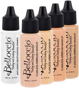 Belloccio Fair Color Shade Foundation Set - Professional Cosmetic Airbrush Makeup in 1/2 oz Bottles