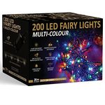 NETTA Christmas Tree Fairy Lights - 200 LED Multi-Colour with 8 Different Modes; for Outdoor/Indoor Use, Xmas Party Decorations - 200 LED / 20M Lit-Length