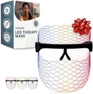 LifePro VizaCure LED Face Mask Light Therapy - Black Led Facial Mask for LED Light Face Therapy - an LED Light Mask for Face & Neck - Truly Portable Therapy Mask