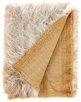 Long Pile Fun Faux Fur Fabric Material - Camel Frost, 1Mtr - 150cmx100cm