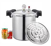 25 Quart Pressure Canner Cooker & Induction Compatible Built-in luxury digital pressure gauge With 1 steaming tray & Pressure release 13 PSI (+/- 5%) | Delivery from US