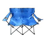 Lewis's Steel Single Seat Camping Chair - Camping Chair - Camping Chairs Folding Lightweight, Festival Chair, Lightweight Camp Chair, Foldable Chair, Folding Camping Chair (Double, Blue)