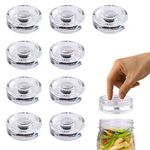 Eleganttime 9 Pack Glass Fermentation Weights with Easy Grip Handle, Heavy Fermenting Lids Canning Weight Kit for Wide Mouth Pickling Mason Jars