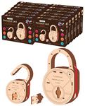 Funvention- for Little Scientist in Every Kid Engineered Wood Diy Mechanical Lock With Key (Pack Of 12) - Build Working Lock Yourself - Stem Learning Birthday Return Gifts Party Pack, Multicolor