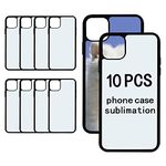 OKBA 10 PCS Sublimation Blank Phone Case for iPhone 15 Pro Max 6.7 Inch ，Matte Black Soft Shockproof DIY Customize Heat Press Rubber Protective Case