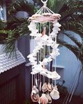 Shellkrafts Large and Beautiful White Spiral Artificial Sea Shell Unique Wind Chime | | 33'' Wind Chimes for Balcony Bedroom, Home Decor | Garden Decor | Unique Decor (33 Inches)