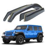 Goodyear Wind deflector for/compatible with Jeep Wrangler 18-24, door rain deflectors,car accessories, car wind deflectors, in-channel, black