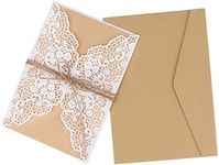 driew Laser Cut Invitations for Wedding with Envelopes Pack of 20