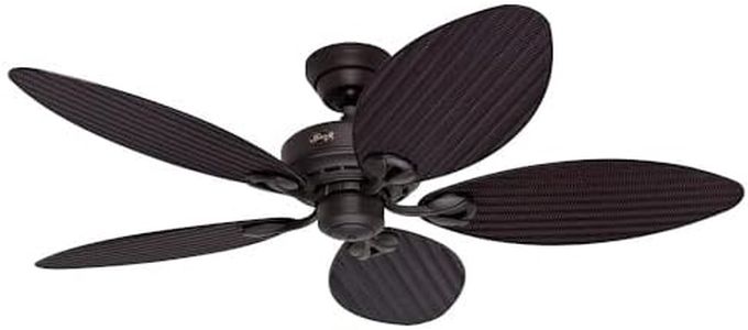 HUNTER FAN Ceiling Fan Bayview 137 cm Indoor and Outdoor, and Pull Chain, New Bronze, 5 Reversible Blades Antique Dark and Antique Dark Ideal for Summer or Winter, Model 24993