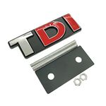 QAZWSXD swaiwai Car Styling Red Solid TDI Logo Front Grill Grille Badge Sticker Fit For Golf PASSAT MK4 MK5 MK6 Skoda Seat Car Accessories (Color Name : Silver T red DI)
