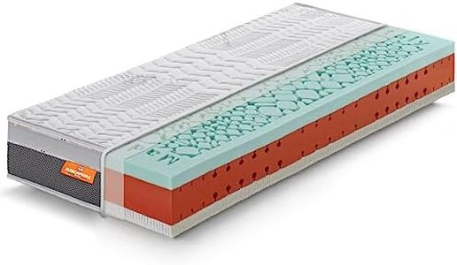 Marcapiuma - Colchón Individual Memory + látex Gel 80 x 190 x 22 cm - Celebration - H3 rígido - Dispositivo médico deducible - Revestimiento Plateado desenfundable - 100% Fabricado en Italia