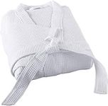 Allure Bath Fashions Unisex Bathrobe Lightweight Textured Waffle Robe - Soft Hotel Spa Dressing Gown, Kimono (Large/Extra Large, White)