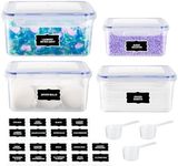 Forest Angle Laundry Room Organization,Laundry Pods Container,Dryer Sheet Holder,Laundry Soap Container,Laundry Detergent Container,Laundry Room Accessories,Good Sealing,18 Stickers(Set of 4 Pieces)