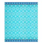 COTTON CRAFT Oversized Extra Wide XL Beach Blanket Towel for Two 58 x 68-100% Cotton Velour - Big & Huge - Pool Picnic Bath Jacquard Thick Plush Super Soft Luxury - 450 GSM - Summer Trellis Pool Blue