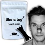 Premium Nasal Strips by Like A Log (Black) - 30 Pack for a Better Night's Sleep, Reduced Snoring, Improved Nasal Breathing, Relieves Nasal Congestion, for Sleep and Exercise, One Size, Men & Women