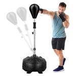 PROFFIX Punching Bag with Stand, Boxing Bag for Teens & Adults - Height Adjustable - Speed Bag Speed Ball for Training, Boxing Equipment, Stress Relief & Fitness (Standing Speed Ball)