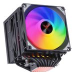 Verity Iceberg Cooler,280 Spectrum V3 ARGB CPU Air Cooler, 120mm Fan Support AMD & Intel CPU Socket AM5, AM4 7 LGA 1700, 1200, 1151, Fan With 4 PWN Case, 65 CFM Airflow & 8 Heat Pipes.