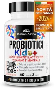 Fermenti Lattici Probiotici per Bambini, NUOVA FORMULA DA RICERCATRICI ITALIANE, Capsule Apribili e Scioglibili in Acqua/Succo/Latte, + Vitamina C, Vitamina D e Ferro - 60 Capsule 2 Mesi