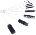 10Pcs Nylon Straw Brush Cleaner Bottle Tube Pipe Small Long Cleaning,Black