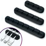 Ordsen Cable Tidy Clips - Wire Organisers, Cord Management Holders for Desktop, Home, Office and Storage, Self Adhesive Desk Tidies, Cables Holder (Black)