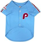 MLB Philadelphia Phillies Vintage Throwback Jersey for Dogs & Cats in Team Color. Comfortable Polycotton Material, Extra Small